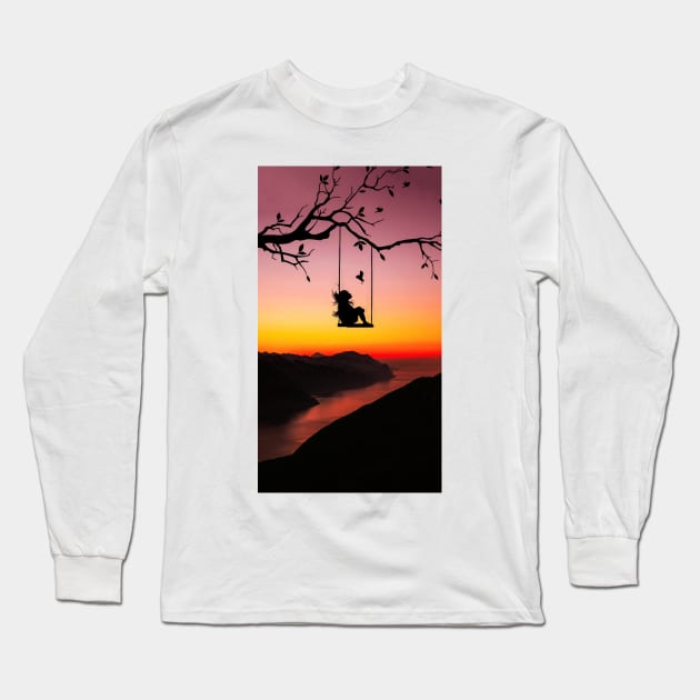 Swinging in the Sunset Long Sleeve T-Shirt by sherifarts